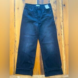 Madewell Low Slung Baggy Jeans Black Size 26 NWT